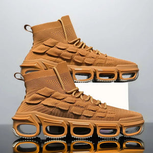 Nomad 440 High-Top Knit Sneaker in tan (MODEL440TAN)